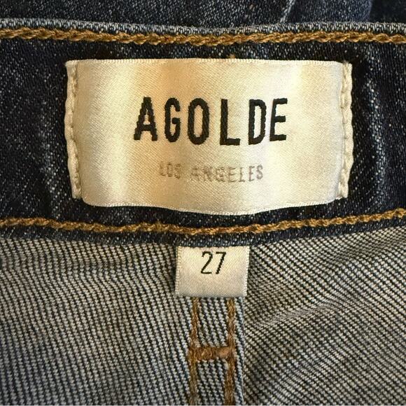 Agolde Women’s Sz 27 Riley Jeans Long High Rise Straight Stretch Button Fly - Picture 3 of 7
